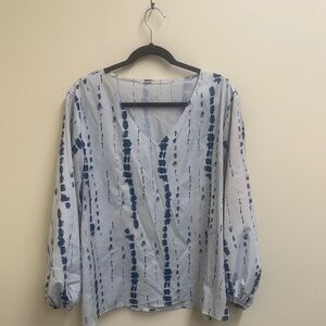 Elegant Blue and White Women's Top